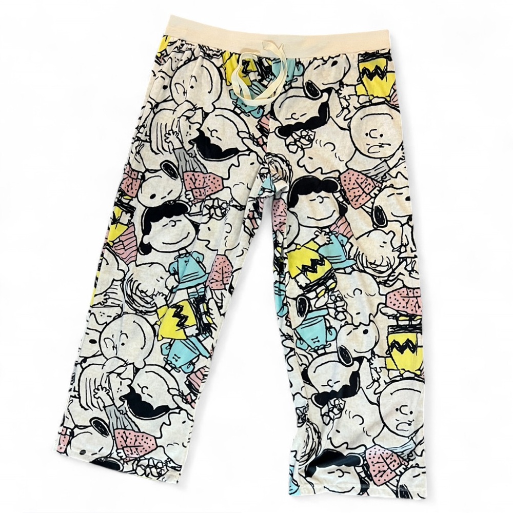 Peanuts Cream Cartoon Soft Lounge Pants XXL